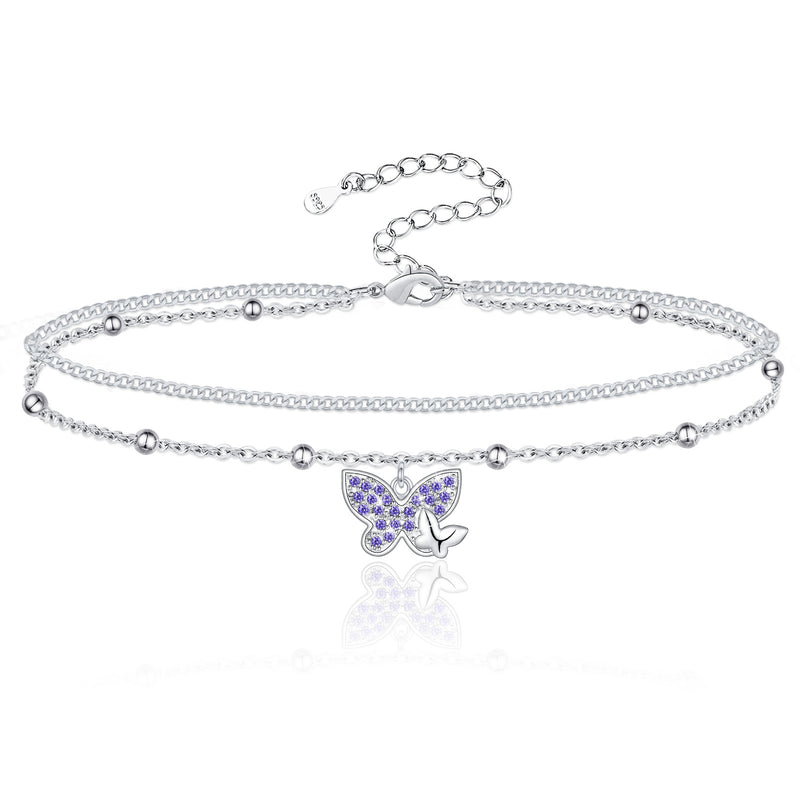 Butterfly Sterling Silver Anklet