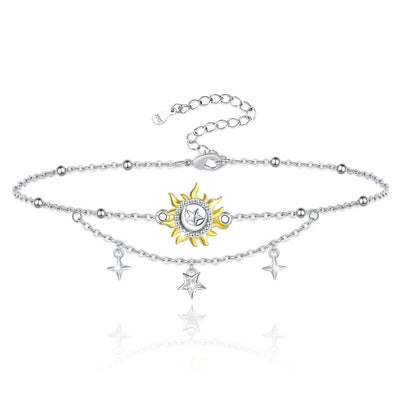 Sun Sterling Silver Anklet