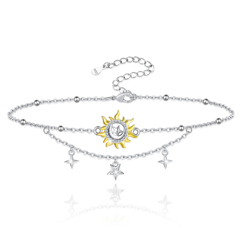 Sun Sterling Silver Anklet