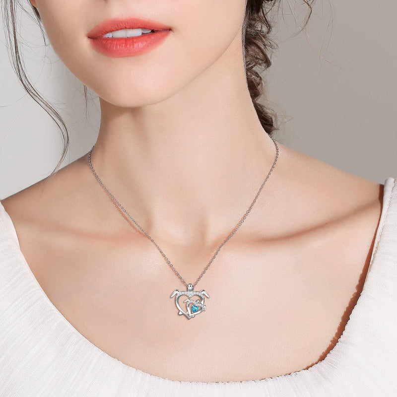 Double Turtle Sterling Silver Necklace
