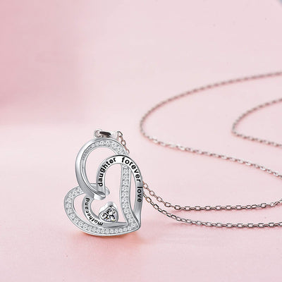 Double Heart Sterling Silver Necklace