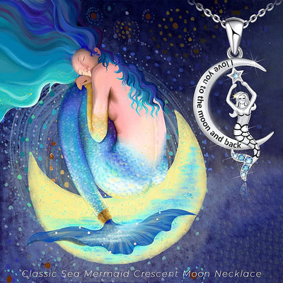 Mermaid Moon Sterling Silver Necklace