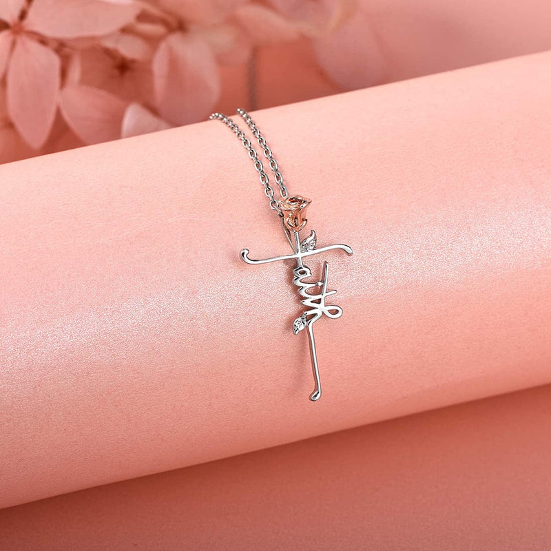 Faith Cross Sterling Silver Necklace