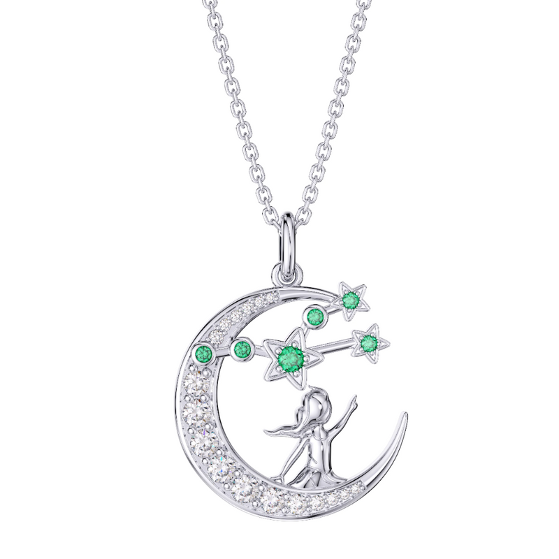 Zodiac Taurus 12 Constellation Birthstone Necklace Sterling Silver