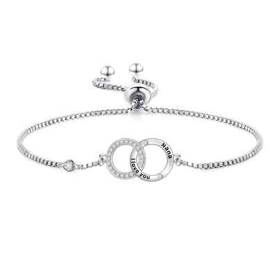 Infinity Circles Sterling Silver Bracelet