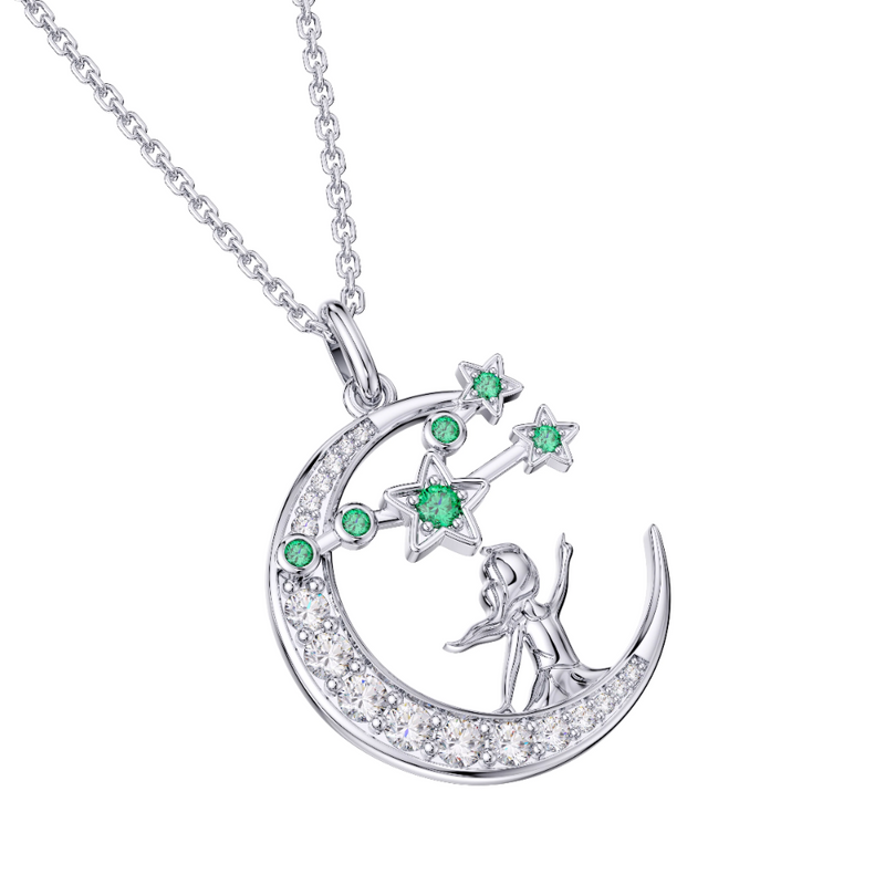 Zodiac Taurus 12 Constellation Birthstone Necklace Sterling Silver
