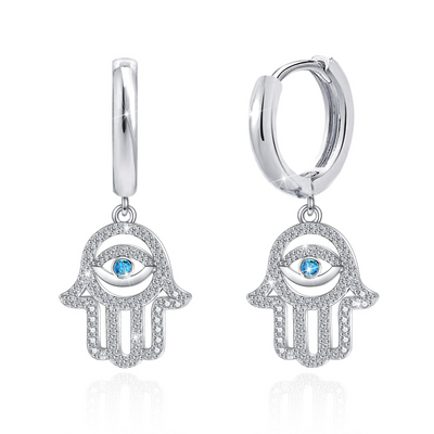 Hamsa Hand Sterling Silver Earring