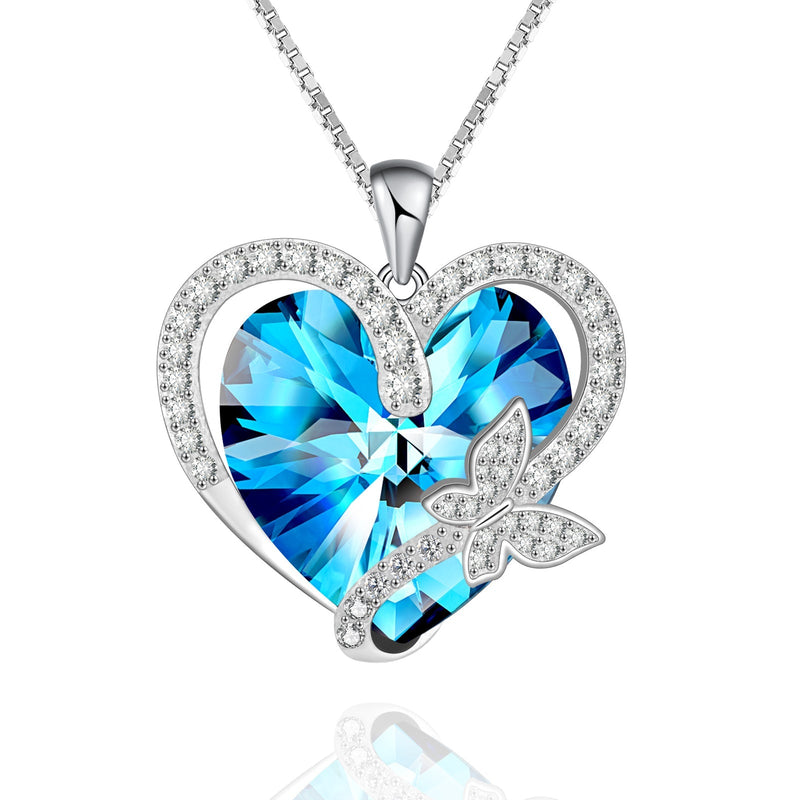 Crystal Heart Sterling Silver Necklace