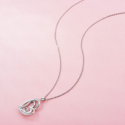 Double Heart Sterling Silver Necklace