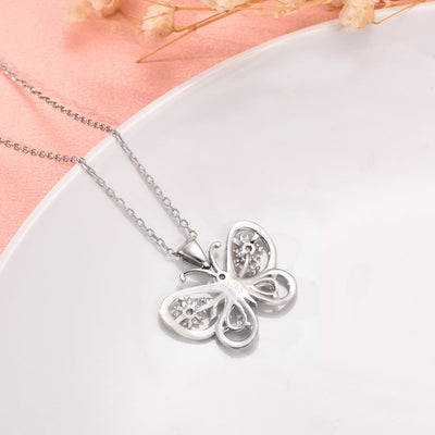 Sunflower Butterfly Sterling Silver Necklace