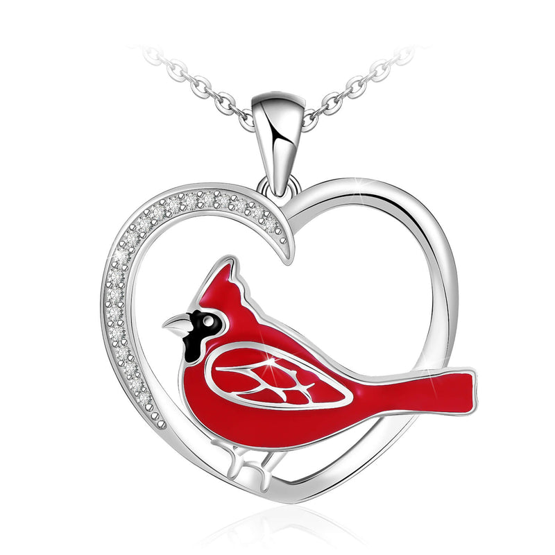 Cardinals Heart Sterling Silver Necklace