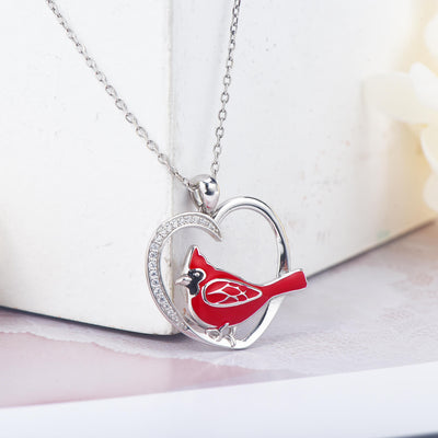 Cardinals Heart Sterling Silver Necklace