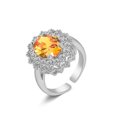 Sunflower yellow Sterling Silver  ring