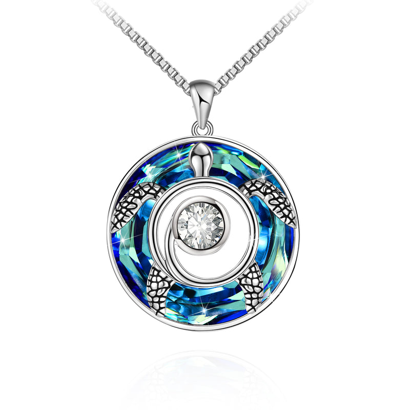 Sea Turtle Pendant Necklace Sterling Silver