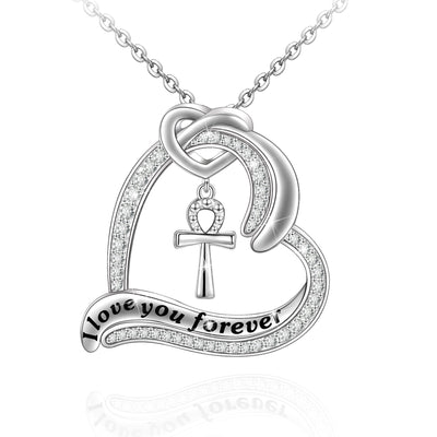 I Love You Forever Heart Necklace Sterling Silver
