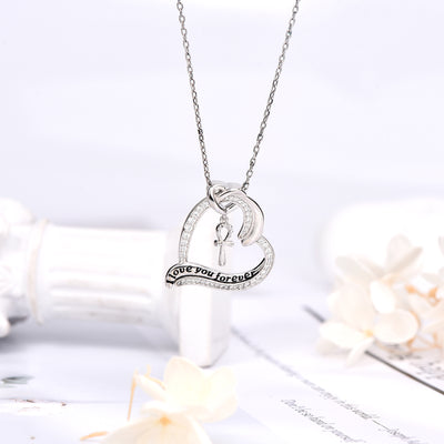 I Love You Forever Heart Necklace Sterling Silver