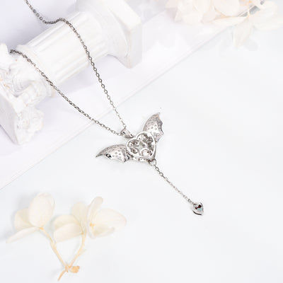 Bat Pendant Necklace Sterling Silver