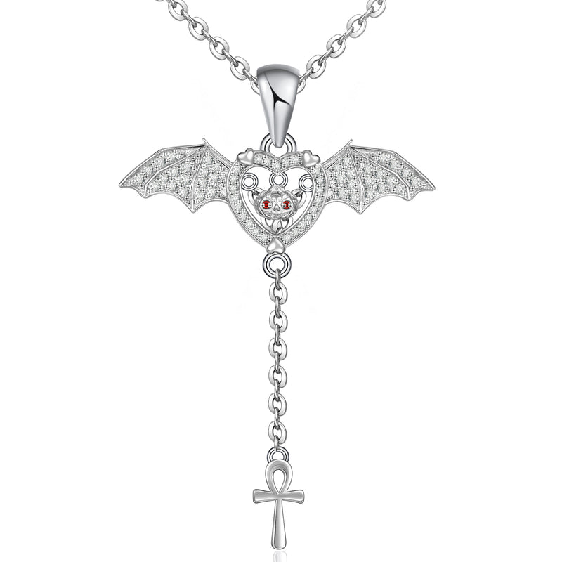 Bat Necklace Sterling Silver