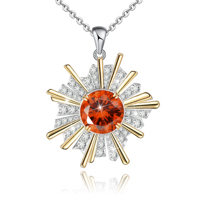 Gold Sunshine Sun Necklace Sterling Silver