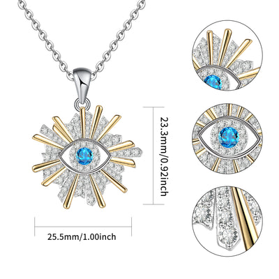 Evil Eye Necklace Sterling Silver