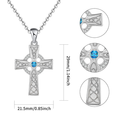 Cross Celtic Knot Necklace Sterling Silver