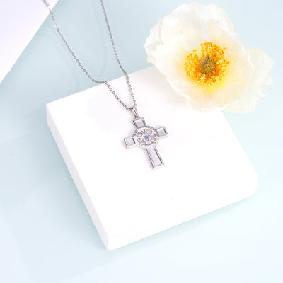 Cross Celtic Knot Necklace Sterling Silver