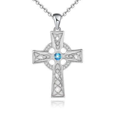 Cross Celtic Knot Necklace Sterling Silver