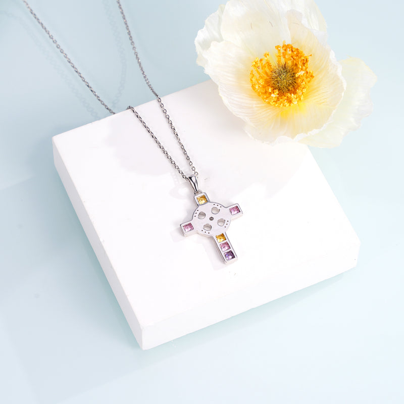 Dara Knot Cross Necklace Sterling Silver