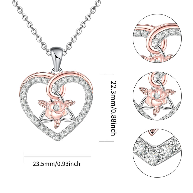 Celtic Knot  Heart Necklace Sterling Silver
