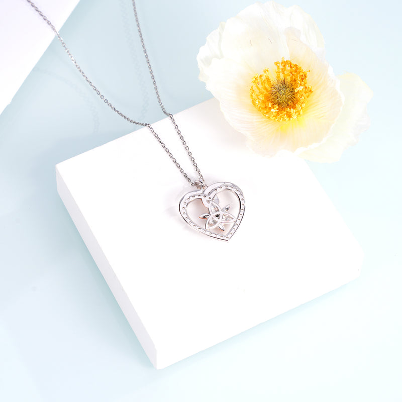 Celtic Knot  Heart Necklace Sterling Silver