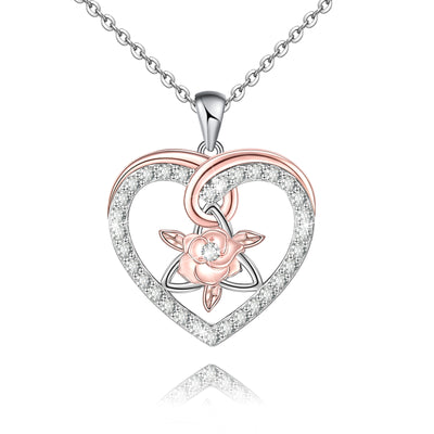 Celtic Knot  Heart Necklace Sterling Silver