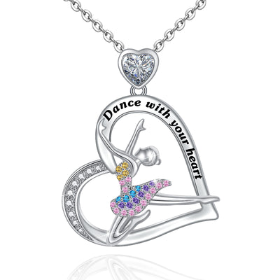 Ballerina Girls Necklace Sterling Silver