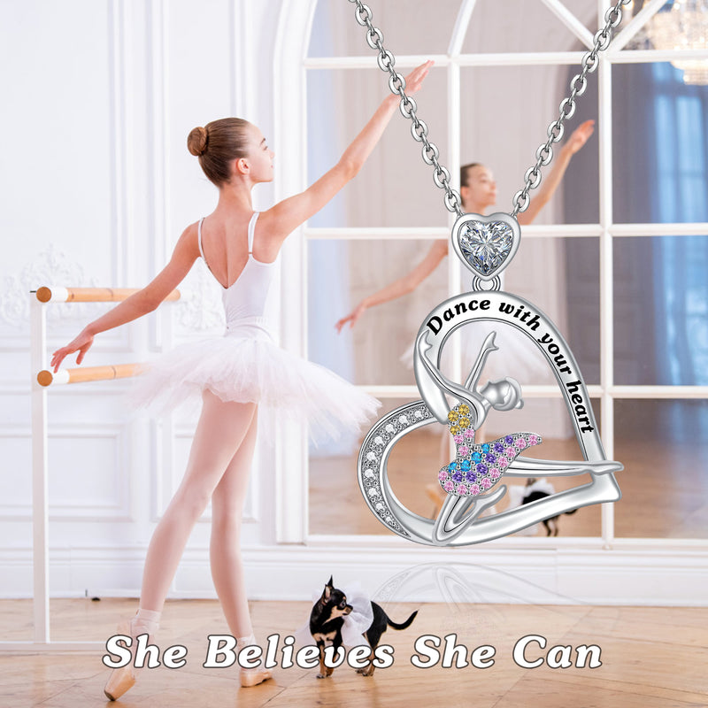 Ballerina Girls Necklace Sterling Silver