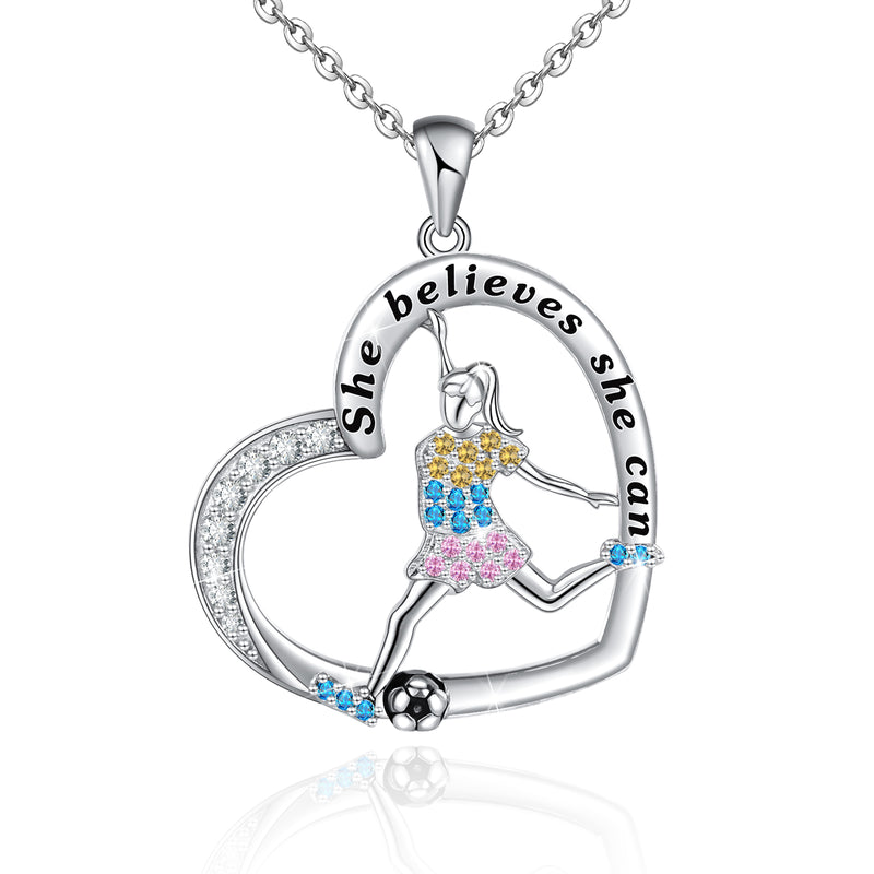 Sport Soccer Necklace Sterling Silver