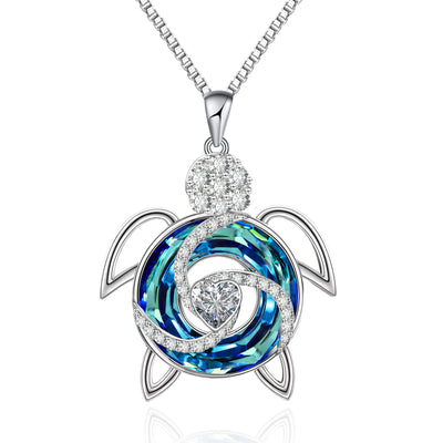 Sea Turtle Pendant Necklace Sterling Silver