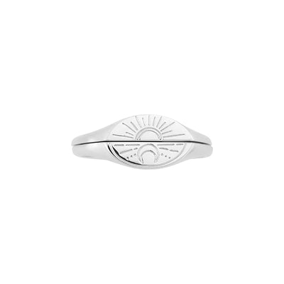 Sun & Moon Sterling Silver Ring Set