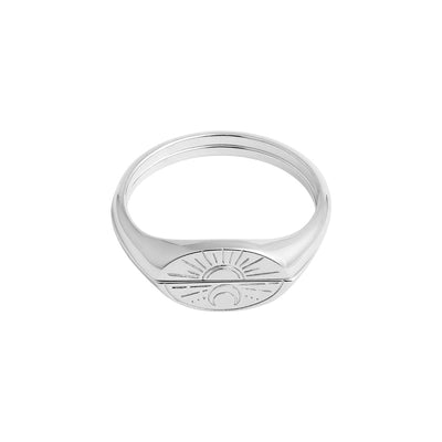Sun & Moon Sterling Silver Ring Set