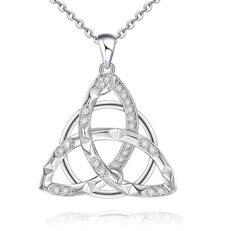 Snake Triquetra Irish Necklace Sterling Silver