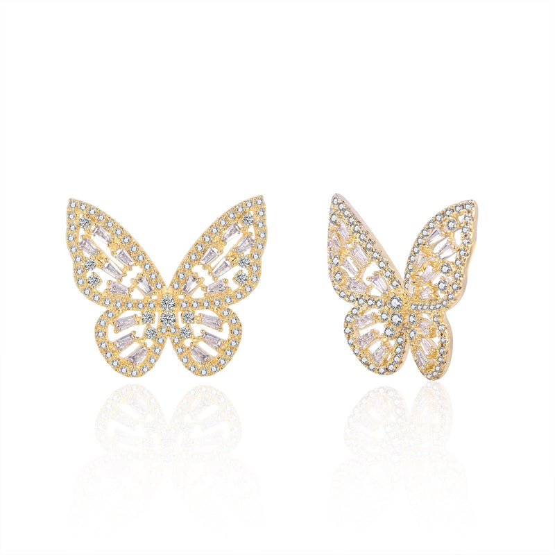 Gold Butterfly Sterling Silver Earring