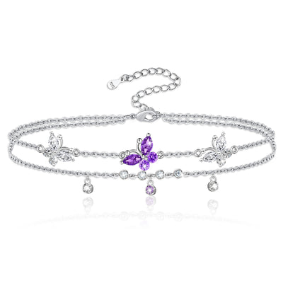 Butterfly Sterling Silver Anklet