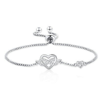 Infinity Heart Sterling Silver Bracelet