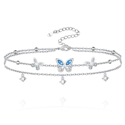 Butterfly Sterling Silver Anklet