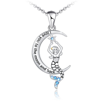 Mermaid Moon Sterling Silver Necklace