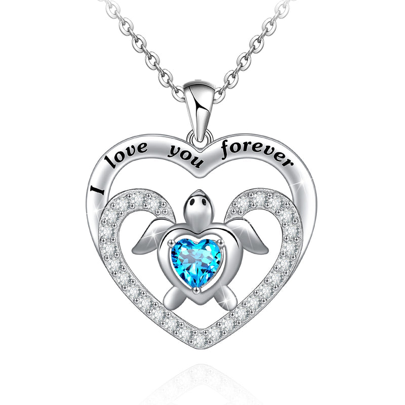 Sea Turtle Heart Sterling Silver Necklace