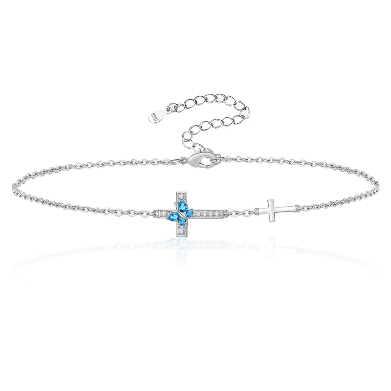 Cross Butterfly Sterling Silver Bracelet