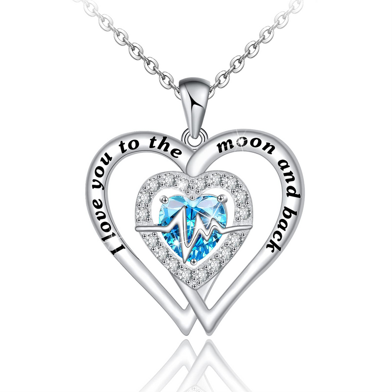 Heartbeat Crystal Sterling Silve Necklace