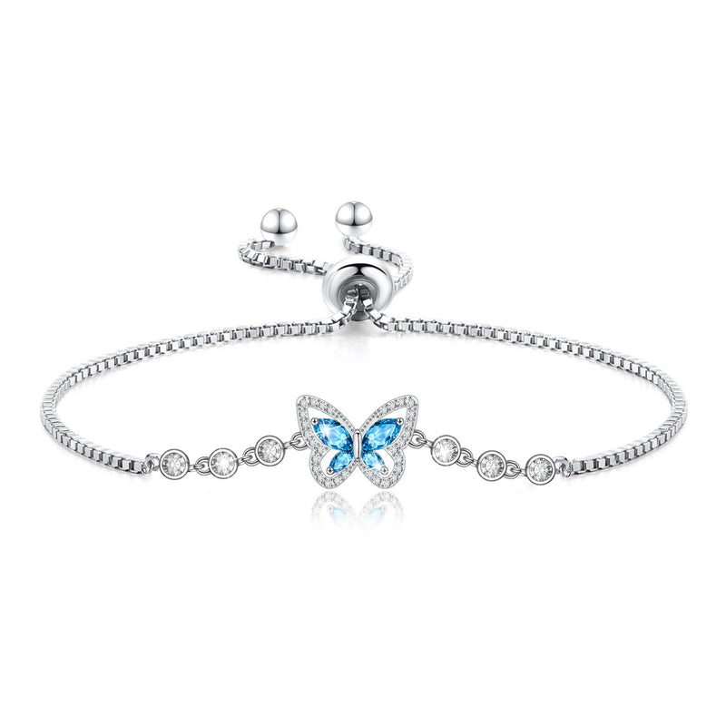 Double Butterfly Sterling Silver Bracelet