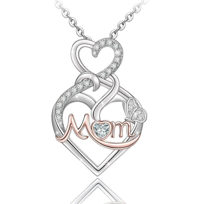 Mom Heart  Sterling Silver Necklace