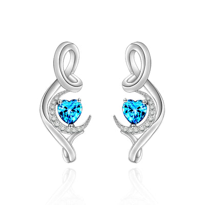 Stud Birthstone Earrings Sterling Silver