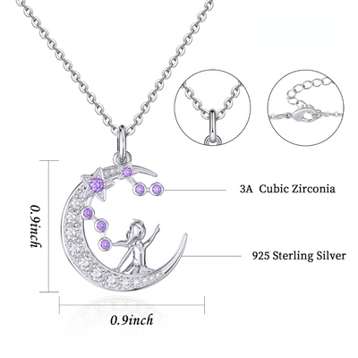 Zodiac Aquarius 12 Constellation Birthstone Necklace Sterling Silver